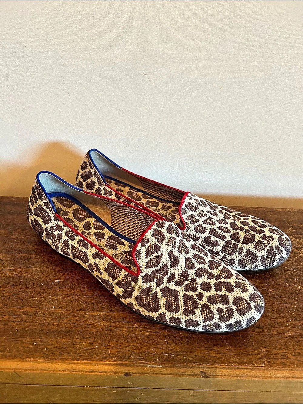 Rothy's The Loafer Mocha Spot Animal Print Knit Slip On Shoes Sz 11 EUC